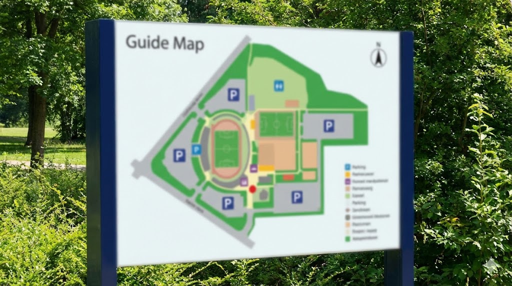 総合運動公園内の駐車場マップと収容台数