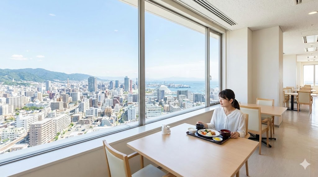 神天樓は病院内にある絶景の穴場