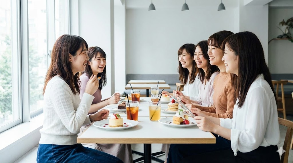 友人や推し仲間とおしゃれな店で過ごすランチ