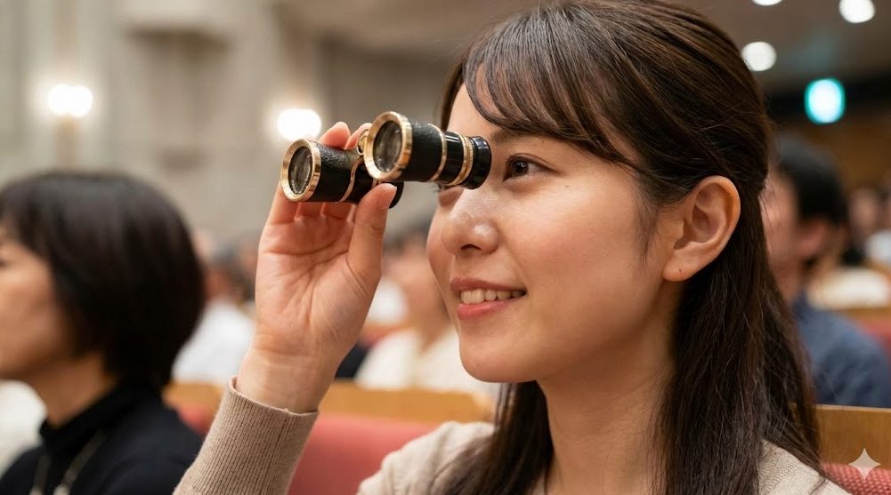 遠くの席でも楽しむために双眼鏡やオペラグラスは必須