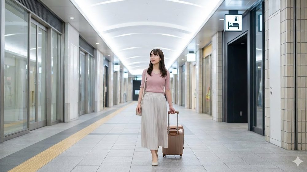 雨に濡れない地下出口直通のホテル