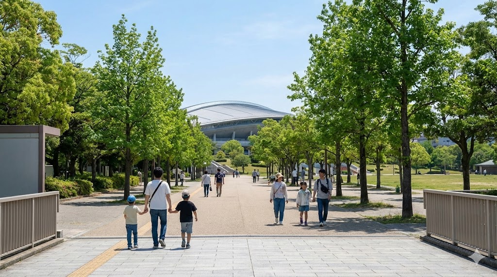 総合運動公園駅から会場への徒歩ルート
