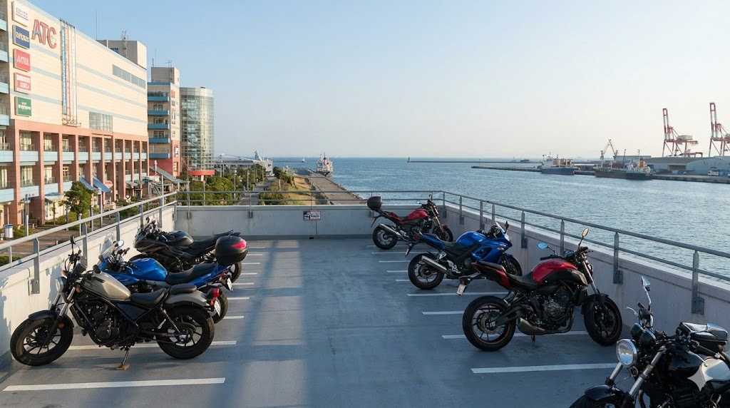 南港ATCの無料駐輪場を活用したルート