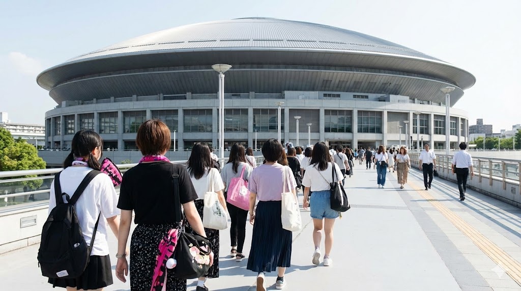 スポーツ競技開催時の動員数とフロアの広さ