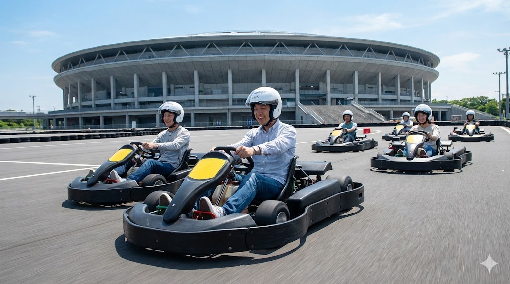 カートやヘリコプターで刺激的な体験を