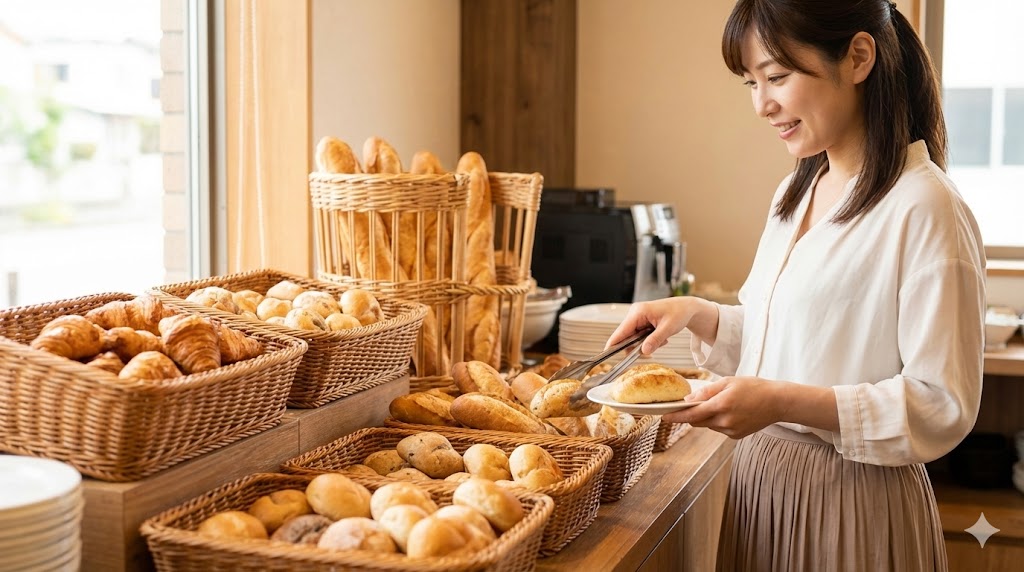 茶屋町ファクトリーカフェでパン食べ放題